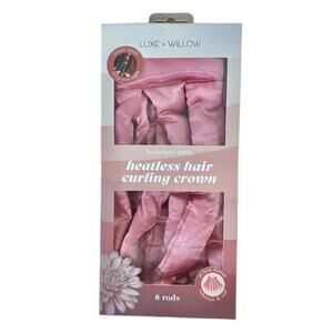 Luxe & Willow Luxurious Satin Heatless Hair Curling Crown - 8 Rods Volume & Curl